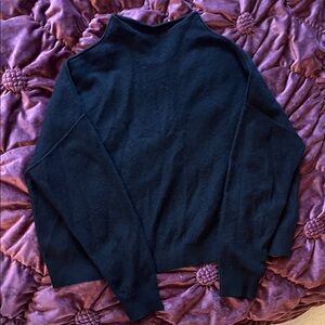 Anthropologie Black Cowl-Neck Lightweight Sweater